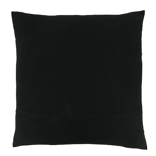 Fennco Styles Embroidered Crosses Cotton Decorative Throw Pillow Cover 20" W x 20" L - Black Woven Cushion Case for Home, Couch, Living Room, Bedroom, Office and Holiday Décor