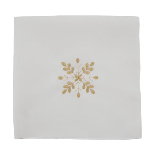 Fennco Styles Embroidered Snowflake Holiday Tablecloth - Silver Elegant Table Cover for Home Décor, Everyday Use, Christmas, Weddings and Special Events