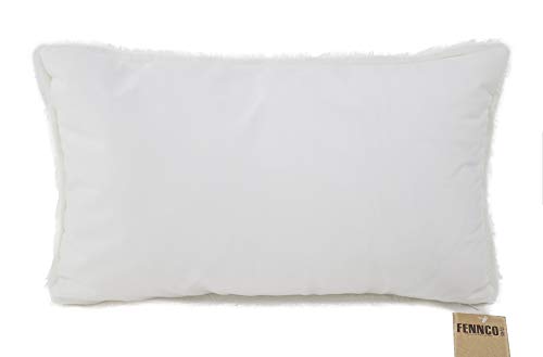 Fennco Styles Faux Fur Design White Holiday Christmas Throw Pillow