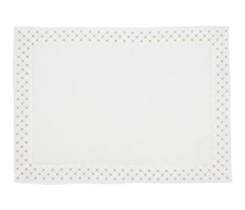 Fennco Styles Shimmering Weave Metallic Lattice Table Runner 16" W X 72" L - White Elegant Table Cover for Home Décor, Holidays, Weddings, Banquets and Special Events