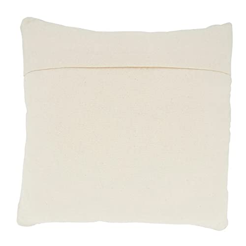 Fennco Styles Woven Textured with Diamond Design Decorative Throw Pillow Cover 18" W x 18" L - Ivory Square Cushion Case for Home, Couch, Bedroom, Living Room and Office Décor
