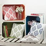 Fennco Styles Embroidered Medallion Decorative Throw Pillow, Filler Included, 18"x18"