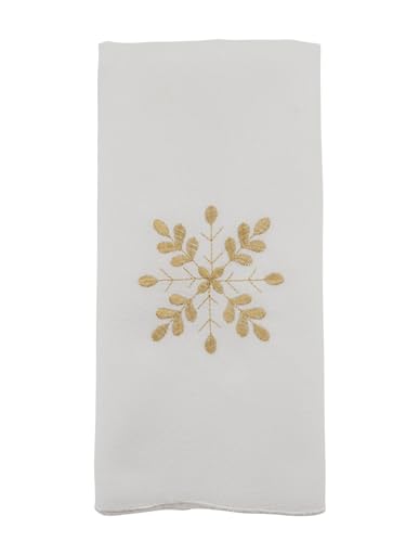 Fennco Styles Embroidered Snowflake Holiday Tablecloth - Silver Elegant Table Cover for Home Décor, Everyday Use, Christmas, Weddings and Special Events