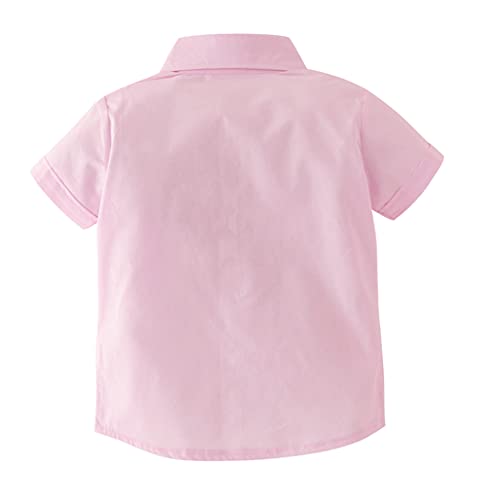 stylesilove Toddler Boys Short Sleeve Classic Cotton Button Down Shirt for Casual, Formal Event and Special Occasions