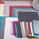 Fennco Styles Stonewashed Fringe Design 100% Linen Placemats 14" W X 20" L, Set of 4