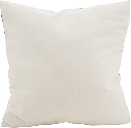 Fennco Styles Elegant Leaf & Vine Cotton Decorative Filled Throw Pillow 18" W x 18" L – Indigo Square Cushion for Home, Couch, Bedroom, Office, Seasonal Décor and Special Occasion