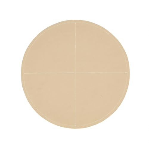 Fennco Styles Faux Leather Luxe Placemat, 15" Round, Set of 4 - Black Modern Table Mats Heat Resistant Insulation for Home, Boho Décor, Dining Table, Banquets, Special Events