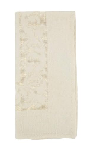 Fennco Styles Ecru Jacquard Floral Tablecloth 65" W x 90" L Rectangle Flower Table Cover