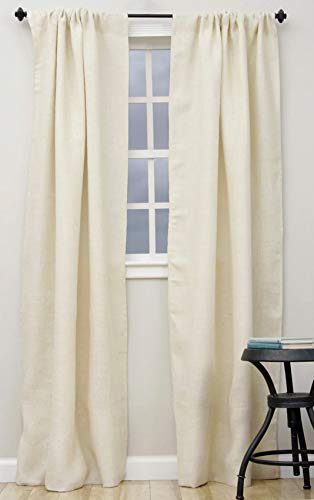 Fennco Styles Passe-Partout Burlap Lined Curtain Drape Panel 42 x 96 Inch, One Piece for Bedroom, Living Room, Patio Door Backing Sliding Glass Door Drape