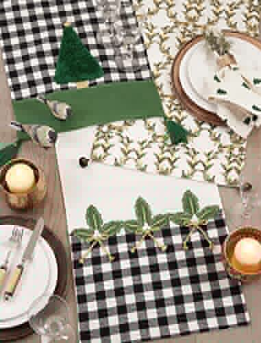 Fennco Styles Buffalo Plaid Holly Table Runner 16" W x 72" L - Classic Plaid Design for Home, Dining Table, Holiday, Christmas Décor, Banquet, Family Gathering and Special Occasion