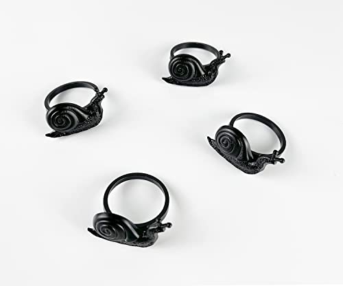 Fennco Styles Nature's Touch Snail Metal Napkin Rings, Set of 4 – Copper Napkin Holders for Family Dinner, Themed Party, Table Décor, Banquets, Holidays and Special Occasion