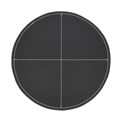 Fennco Styles Faux Leather Luxe Placemat, 15" Round, Set of 4 - Black Modern Table Mats Heat Resistant Insulation for Home, Boho Décor, Dining Table, Banquets, Special Events