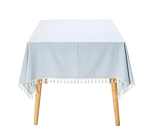 Fennco Styles Modern Houndstooth Design Everyday Tablecloth 40" W X 56" L - Yellow Cotton Blend Tassels Table Cover for Dining Room, Banquets, Holidays, Special Events and Home Décor