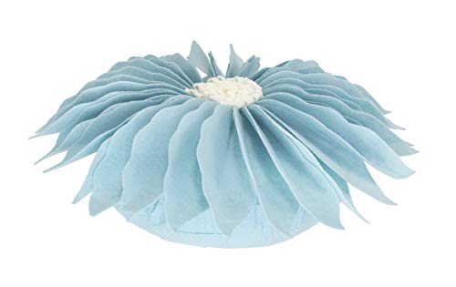 Fennco Styles Handmade Garden 3D Sunflower Decorative Throw Pillow Cover 13" Round - Lilac Floral Pillow Case for Couch, Living Room and Bedroom Décor