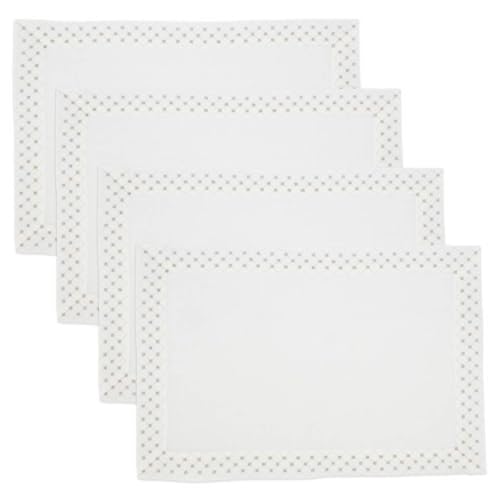 Fennco Styles Shimmering Weave Metallic Lattice Table Runner 16" W X 72" L - White Elegant Table Cover for Home Décor, Holidays, Weddings, Banquets and Special Events