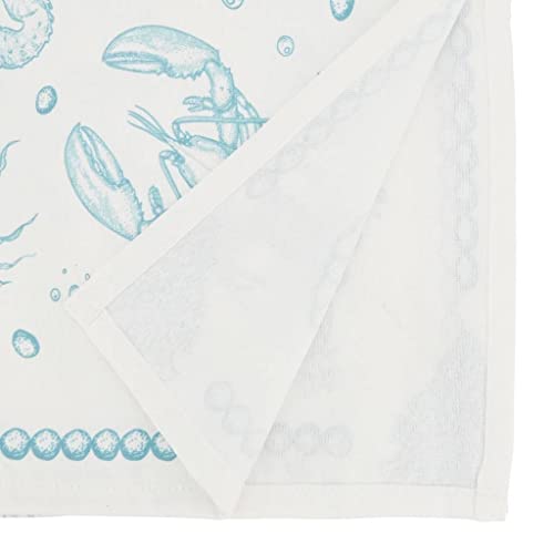 Fennco Styles Coastal Collection Sea Life Table Runner 16" W x 72" L - Aqua Sea Creatures Table Cover for Everyday Use, Family Gathering, Banquets and Special Occasion