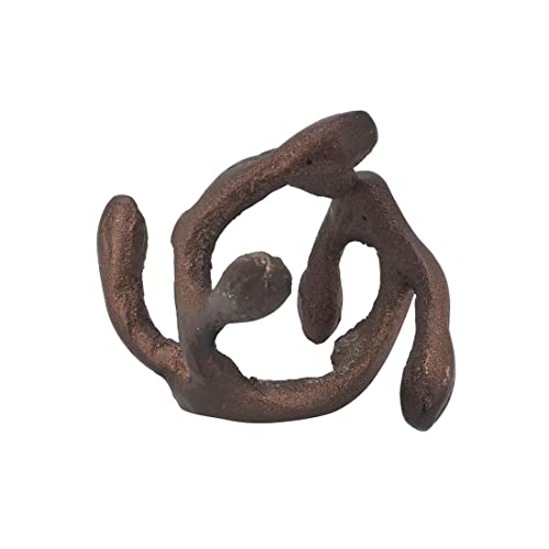 Fennco Styles Modern Twigs Aluminum Napkin Rings, Set of 4 - Bronze Branch Metal Napkin Holder for Everyday Use, Dining Table Décor, Banquets and Special Occasion