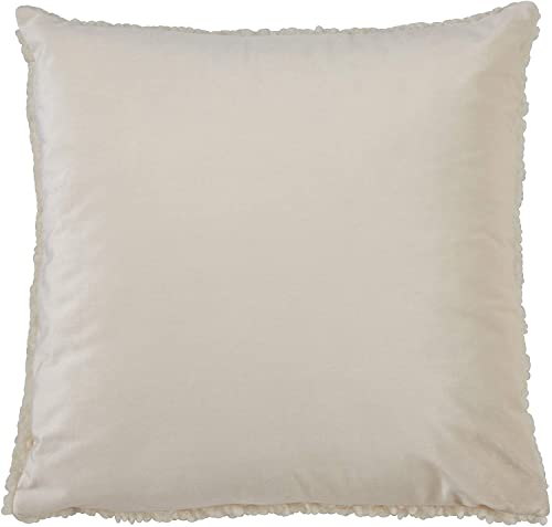 Fennco Styles Cuddly Faux Fur Decorative Throw Pillow Cover 18" W x 18" L – Natural Plush Cushion Case for Couch, Bedroom, Living Room and Office Décor