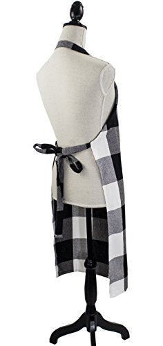 Fennco Styles Buffalo Check Plaid Design Cotton Kitchen Full Size Apron