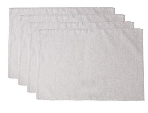 Fennco Styles Classic Woven Textile Decorative 12 x 18 Inch Table Placemats, Set of 4 - Solid Color Table Place Mats for Family Dinner, Banquets, Special Events and Home Décor