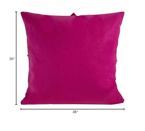 Fennco Styles Sara's Garden Collection Contemporary Dahlia Petal 17 Inch Square Decorative Throw Pillow Case – Fuchsia Throw Pillow for Couch, Bedroom and Living Room Décor