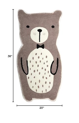 Fennco Styles Kids Cartoon Small Area Rug - Animal Design Soft Non-Slip Carpet Play Mat for Boys Girls Bedroom Décor, Kids Playroom, Living Room, Nursery Décor