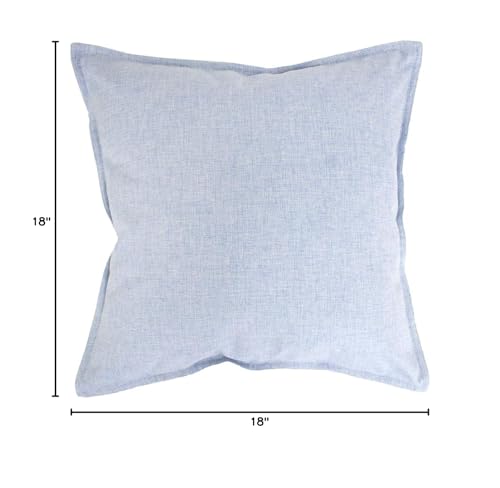 Fennco Styles Contemporary Neutral Solid Textured Reversible Decorative Throw Pillow 18 x 18 Inch - Linen Blend Throw Pillow for Couch, Bedroom and Home Everyday Use