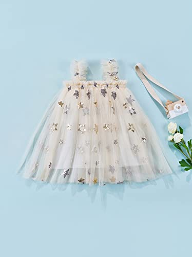 stylesilove Baby Toddler Girls Sleeveless Rainbow Mesh Tulle Star Tutu Dress Birthday Wedding Party Sundress Outfit