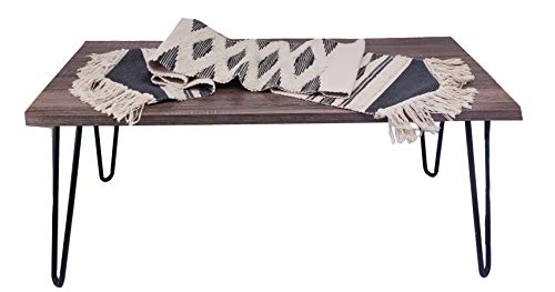 Fennco Styles Geometric Design Canvas Cotton Table Runner with Tassels – 14”W x 71”L Table Cover for Home Décor, Dining Table, Banquets, Holidays and Special Occasions