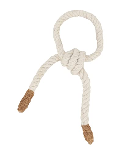Fennco Styles Handmade Knotted Rope Napkin Rings, Set of 4 - Natural Cotton Napkin Holders for Dining Table, Home, Banquets, Holidays, Family Gatherings and Special Events