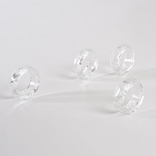 Fennco Styles Elegant Wedding Events Crystal Design Napkin Rings, Set of 4