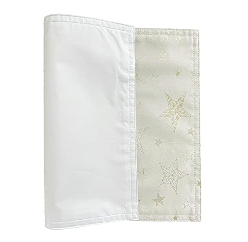 Fennco Styles Holiday Embroidered Metallic Star Table Runner 16" W x 54" W - Ivory Woven Table Cover for Home Décor, Banquet, Family Gathering, Christmas, Special Occasion