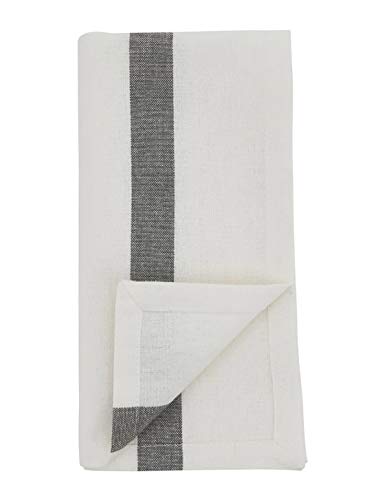 Fennco Styles Banded Design Cotton Cloth Napkins 20" W x 20" L, Set of 4 - Striped Dinner Napkins for Home Décor, Dining Table, Banquet, Family Gathering, Everyday Use, and Special Occasion