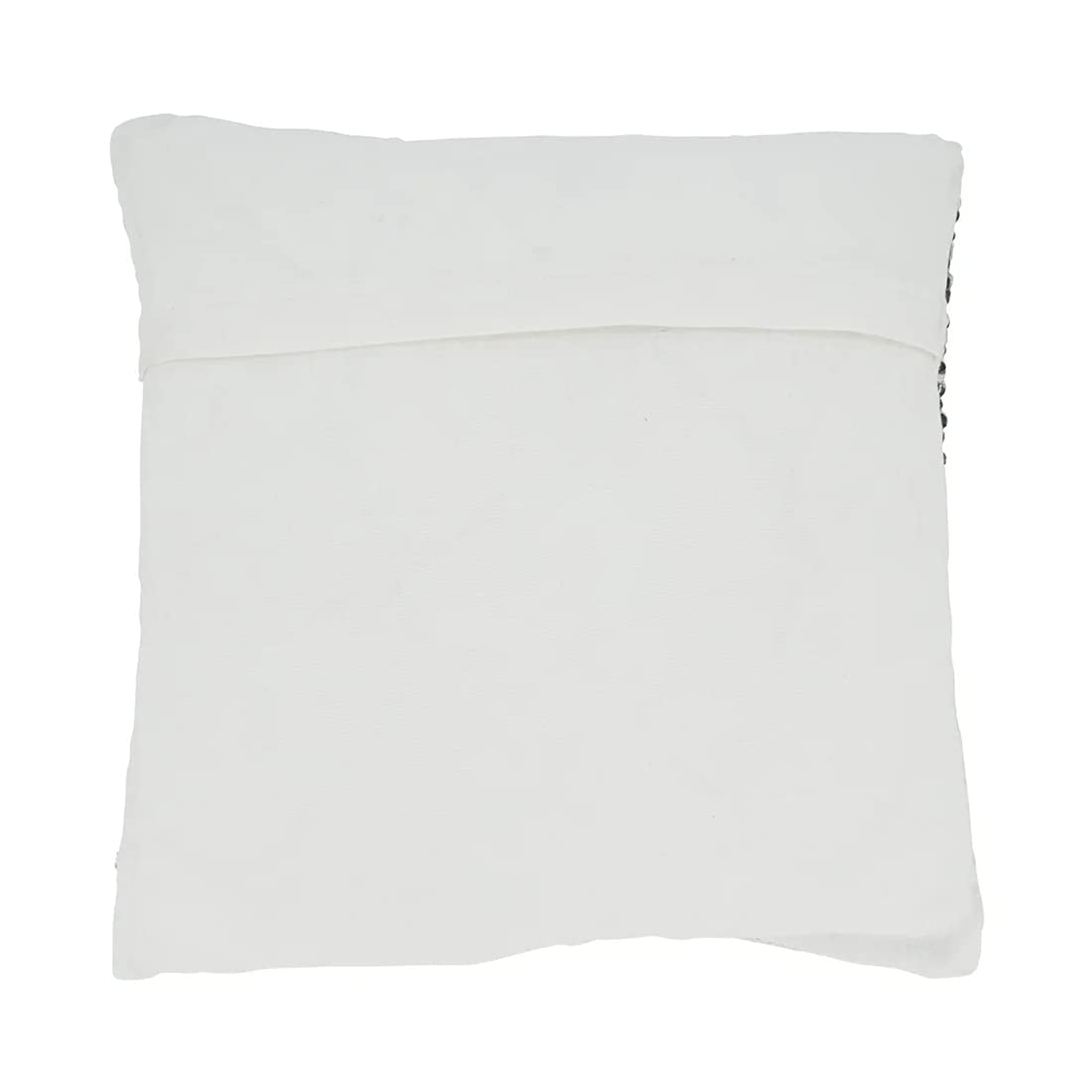 Fennco Styles Diamond Chindi Cotton Decorative Throw Pillow Cover 18" W x 18" L - Blue Woven Square Cushion Case for Home, Couch, Bedroom, Living Room and Office Décor