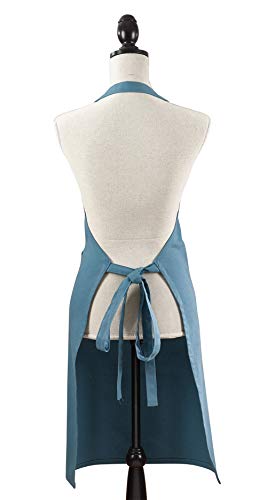 Fennco Styles Cuisine Denim Cooking Kitchen Cuisine 100% Cotton Full Sized Apron with Large Single Front Pocket