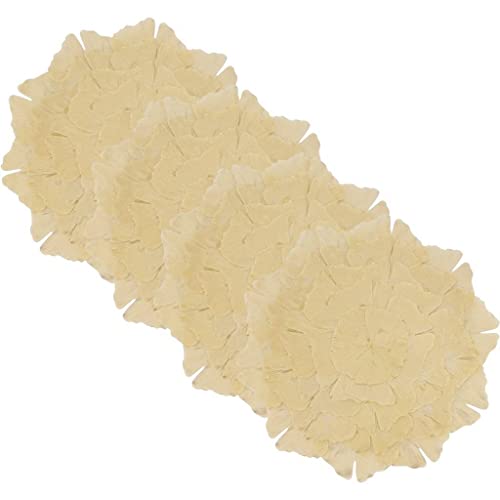 Fennco Styles Unique Ginkgo Leaf Placemats 14 Inches Round, Set of 4 – Green Modern Traycloth Table Mats for Home, Dining Room Décor, Banquets, Indoor & Outdoor and Special Events