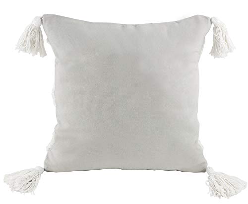 Fennco Styles Woven Applique Indoor Throw Pillow - Square 17 x 17 Inch Decorative Throw Pillow - Cozy Accent Pillow for Couch, Bedroom and Living Room Décor