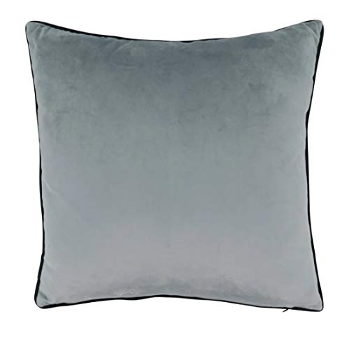Fennco Styles Texture Color Blocked Two-Tone Velvet Decorative Throw Pillow 18 x 18 Inch - Black Accent Pillow for Home, Couch, Living Room and Office Décor