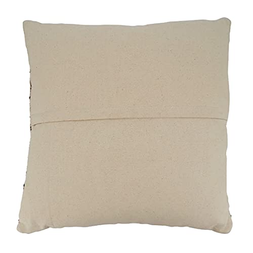 Fennco Styles Woven Chindi Striped Cotton Decorative Throw Pillow Cover 20" W x 20" L – Multicolor Textured Cushion Case for Couch, Bedroom and Living Room Décor