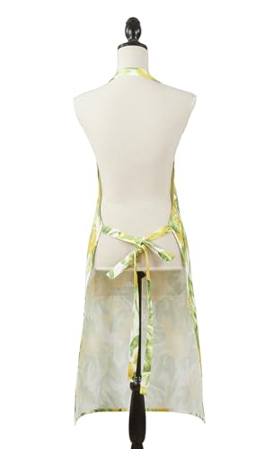 Fennco Styles Printed Lemon Kitchen Home Apron 24" W X 36" L - Multicolored Full Size Cooking Apron for Everyday Use, BBQ Parties, Holidays and Family Gatherings