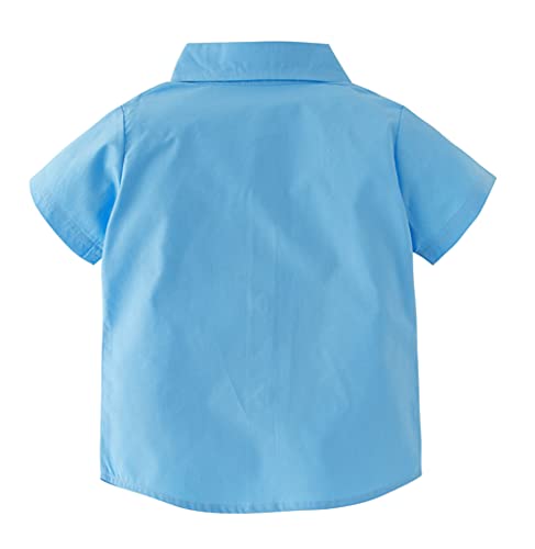 stylesilove Toddler Boys Short Sleeve Classic Cotton Button Down Shirt for Casual, Formal Event and Special Occasions