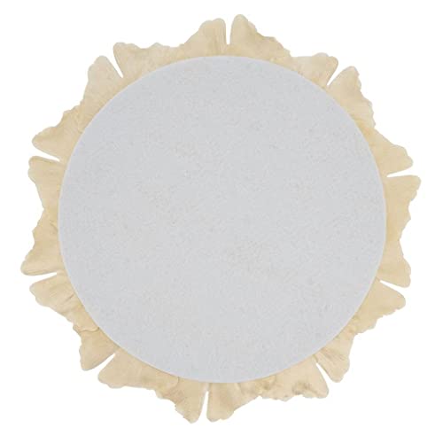 Fennco Styles Unique Ginkgo Leaf Placemats 14 Inches Round, Set of 4 – Green Modern Traycloth Table Mats for Home, Dining Room Décor, Banquets, Indoor & Outdoor and Special Events
