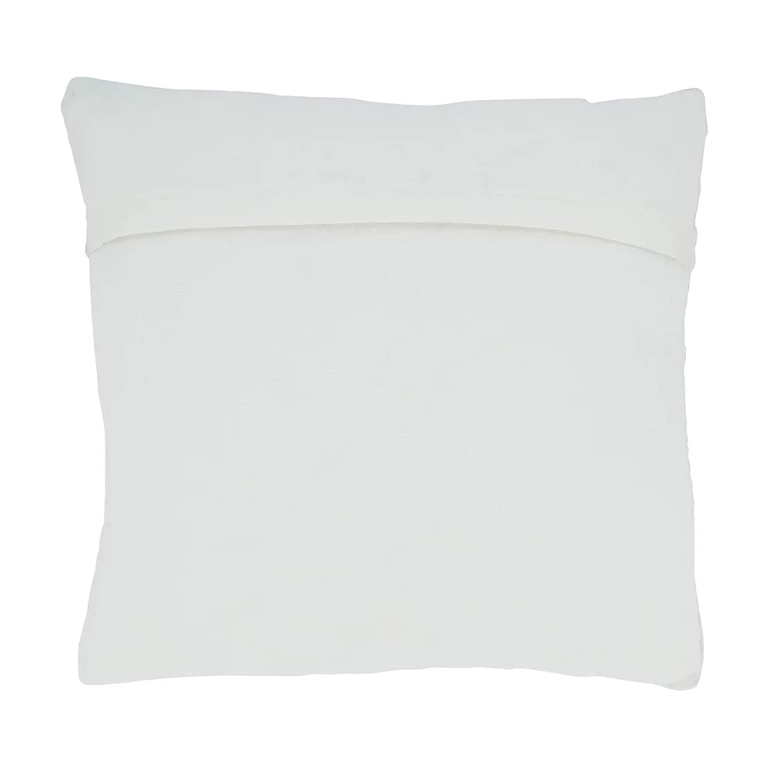 Fennco Styles Diamond Woven Cotton Jute Decorative Throw Pillow 18" W x 18" L - Square Cushion for Home, Couch, Bedroom, Living Room and Office Décor