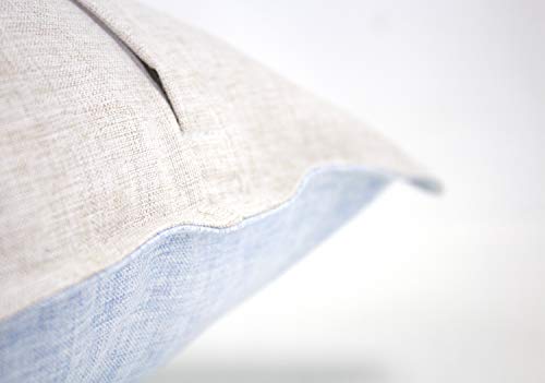 Fennco Styles Contemporary Neutral Solid Textured Reversible Decorative Throw Pillow 18 x 18 Inch - Linen Blend Throw Pillow for Couch, Bedroom and Home Everyday Use
