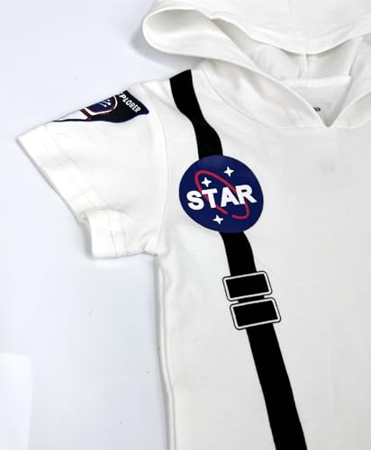 stylesilove Baby Toddler Boys Astronaut Cotton Hooded Romper Spaceman Jumpsuit Outfit