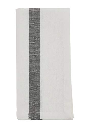 Fennco Styles Banded Design Cotton Cloth Napkins 20" W x 20" L, Set of 4 - Striped Dinner Napkins for Home Décor, Dining Table, Banquet, Family Gathering, Everyday Use, and Special Occasion