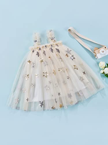 stylesilove Baby Toddler Girls Sleeveless Rainbow Mesh Tulle Star Tutu Dress Birthday Wedding Party Sundress Outfit