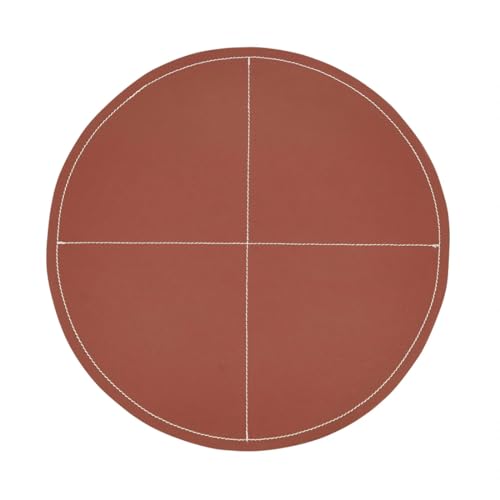 Fennco Styles Faux Leather Luxe Placemat, 15" Round, Set of 4 - Black Modern Table Mats Heat Resistant Insulation for Home, Boho Décor, Dining Table, Banquets, Special Events