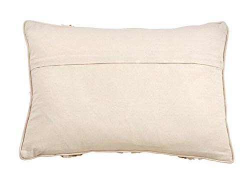 Fennco Styles Bohemian Block Print Tufted 100% Cotton Home Décor – Variety Color Home Decorations for Couch, Bedroom and Living Room Décor