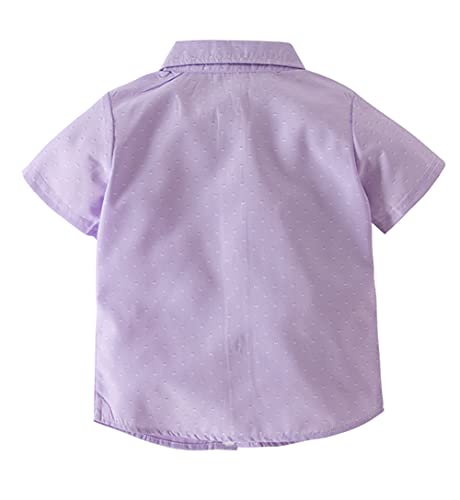 stylesilove Toddler Boys Short Sleeve Classic Cotton Button Down Shirt for Casual, Formal Event and Special Occasions